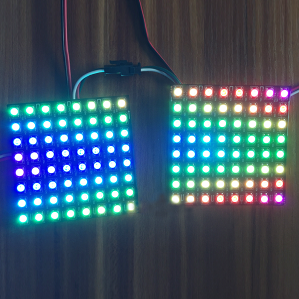 DC5V 0.26x0.26Ft WS2812B Full Color Digital Addressable Flexible LED Display Screen - Built in 64 Pixel Dot Matrix Display DC5V 0.26x0.26Ft WS2812B Full Color Digital Addressable Flexible LED Display Screen - Built in 64 Pixel Dot Matrix Display